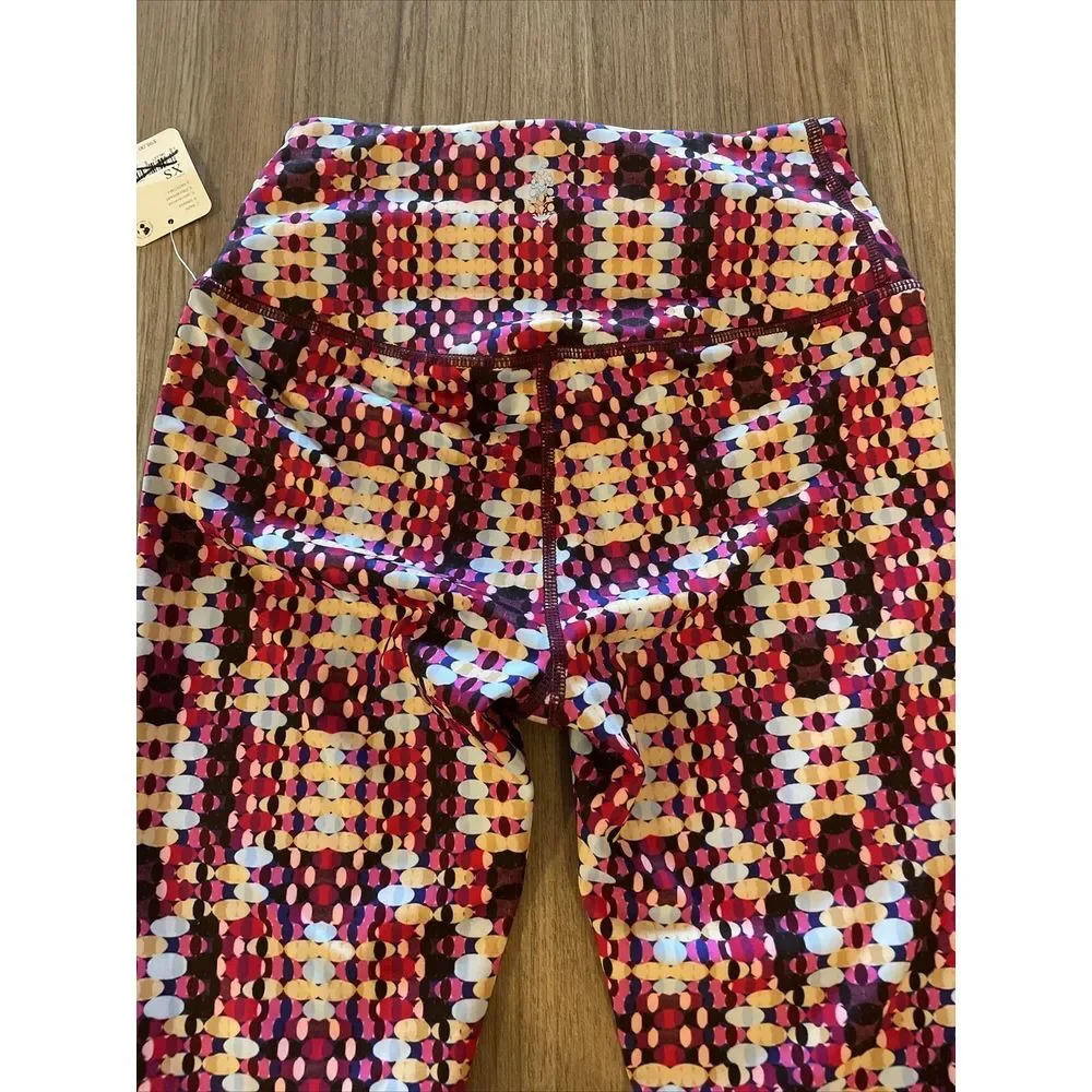 Free People‎ FP Movement Ashford Lose Control Multicolor Print Leggings MSRP $98